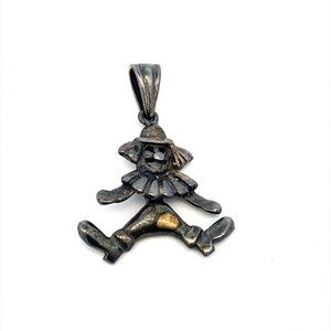 Estate Sterling Silver Clown Charm Pendant! 171‎